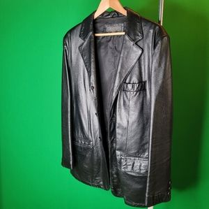Vintage 90s Black Leather Blazer